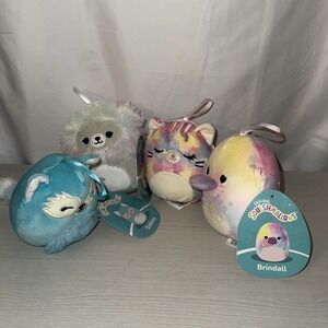 Squishmallows Christmas Holiday Ornament 4" Plush Lot of 4
